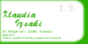 klaudia izsaki business card